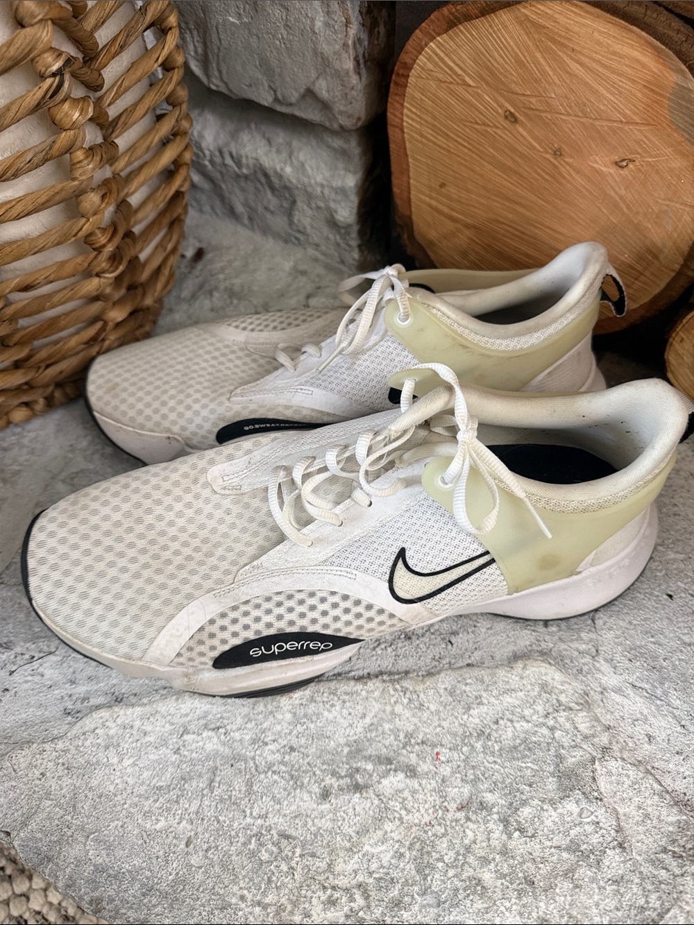 Nike Men’s White and Pale Yellow SuperRep Training Shoes